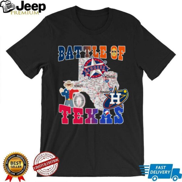 Map Houston Astros Vs Texas Rangers Battle Of Texas Shirt