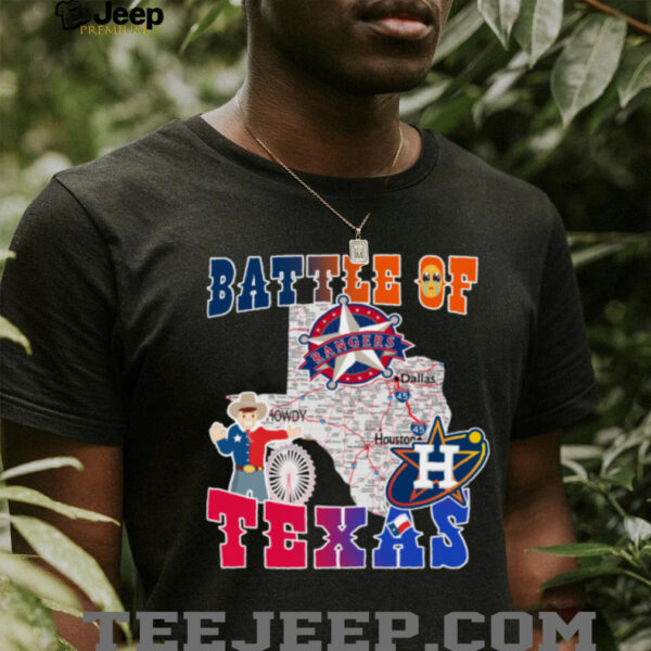 Map Houston Astros Vs Texas Rangers Battle Of Texas Shirt