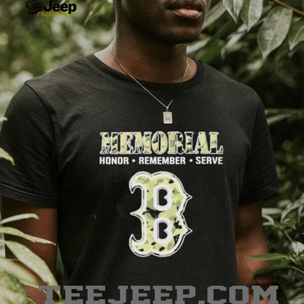 Memorial Honor Remember Serve Camo Boston Red Sox Logo Baseball T shirt