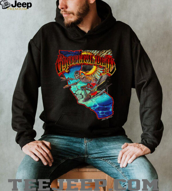 Mens Grateful Dead Surfing California Skeleton Vintage Band Shirt