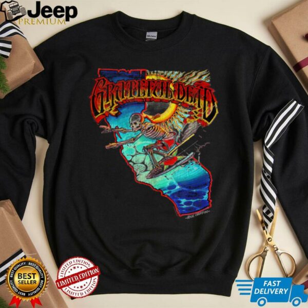 Mens Grateful Dead Surfing California Skeleton Vintage Band Shirt