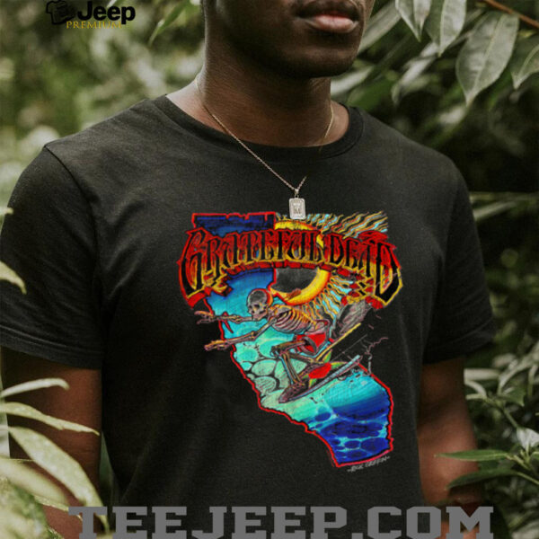 Mens Grateful Dead Surfing California Skeleton Vintage Band Shirt