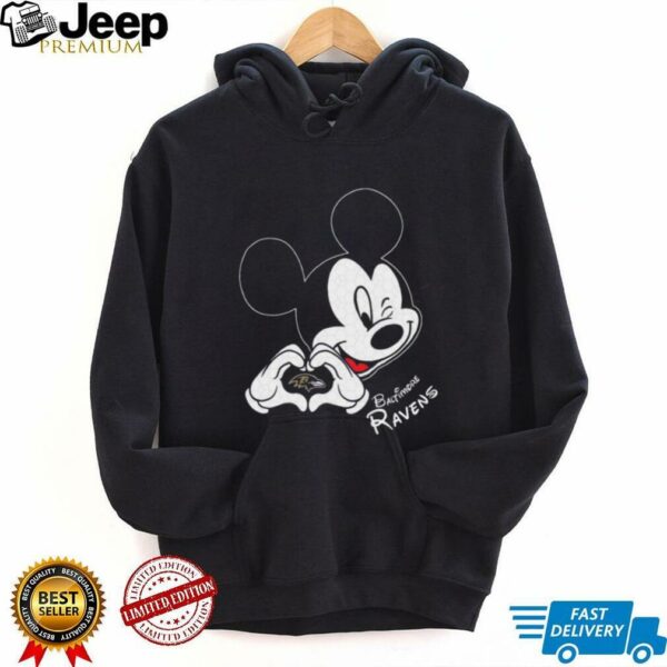 Mickey Mouse Love for Baltimore Ravens Shirt