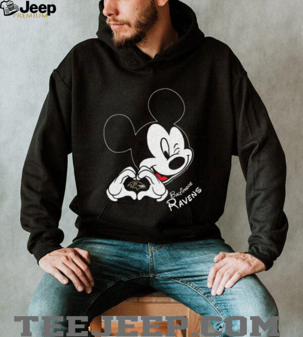 Mickey Mouse Love for Baltimore Ravens Shirt