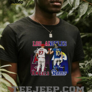 Mike Trout Los Angeles Angels x Cooper Kupp Los Angeles Rams signature sports shirt