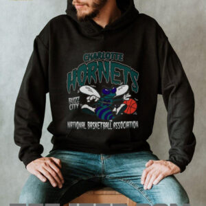 Mitchell & Ness Black Charlotte Hornets Retro Mascot Script T...