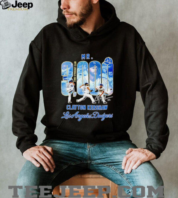 Mr. Clayton Kershaw Los Angeles Dodgers 3000 Strikeout Club signature shirt