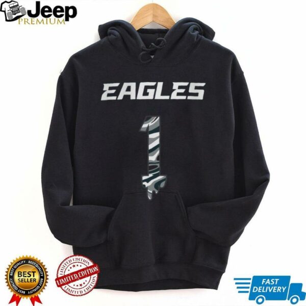 NFL Team Apparel Little Kids’ Philadelphia Eagles Jalen Hurts #1 Drip Pacific Green Shirt