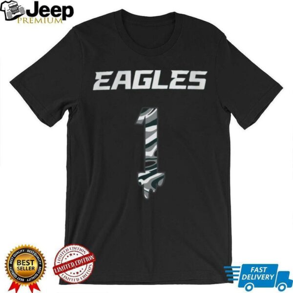 NFL Team Apparel Little Kids’ Philadelphia Eagles Jalen Hurts #1 Drip Pacific Green Shirt