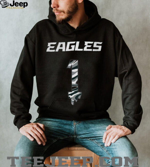 NFL Team Apparel Little Kids’ Philadelphia Eagles Jalen Hurts #1 Drip Pacific Green Shirt