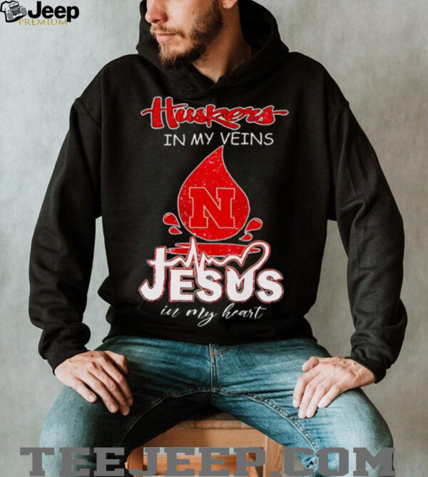 Nebraska Cornhuskers in my veins Jesus in my heart 2025 shirt