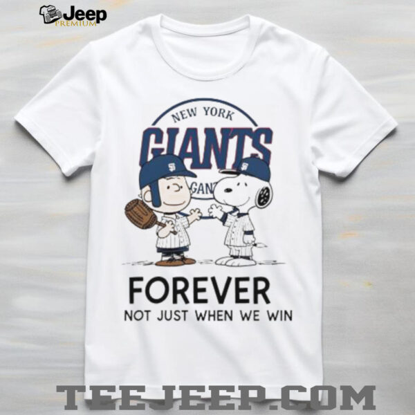 New York Giants Charlie Brown Snoopy Giants Forever Not Just When We Win shirt