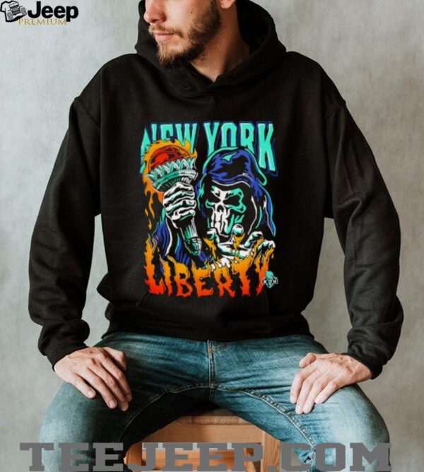 New York Liberty Torch player skeleton shirt