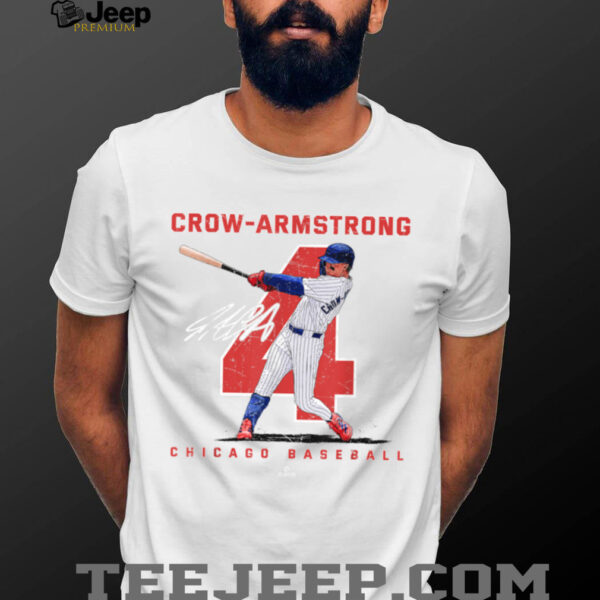 Number and Portrait Pete Crow Armstrong Chicago Baseba MLBPA T Shirt