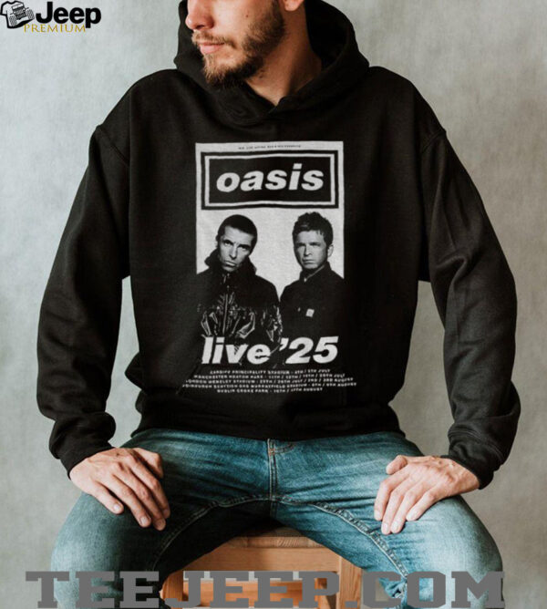 Oasis Liam Gallagher and Noel Gallagher tour live’25 shirt