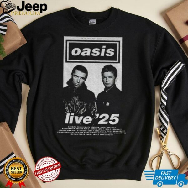 Oasis Liam Gallagher and Noel Gallagher tour live’25 shirt