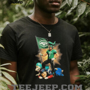 Official New York Jets Mascot Plant The Flag On NFL Teams Shirt