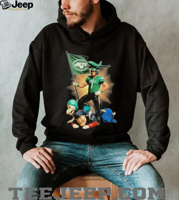 Official New York Jets Mascot Plant The Flag On NFL Teams Shirt