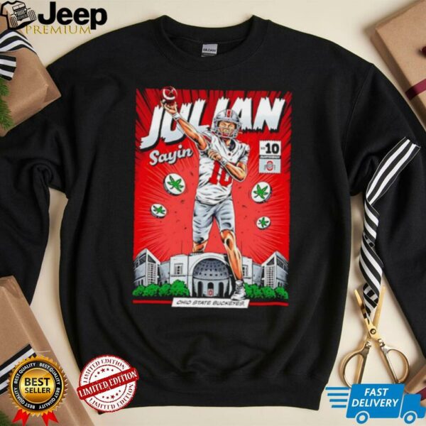 Ohio State Buckeyes #10 Julian Sayin NIL comic shirt