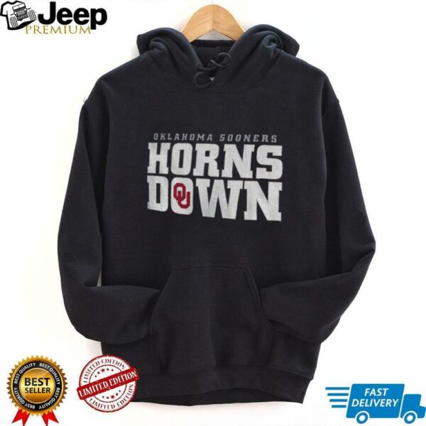 Oklahoma Sooners Crimson Hometown Horns Down shirt