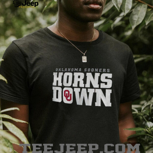Oklahoma Sooners Crimson Hometown Horns Down shirt