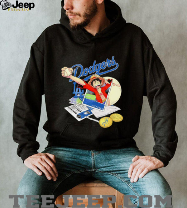 One Piece Monkey D. Luffy X Los Angeles Dodgers left field shirt