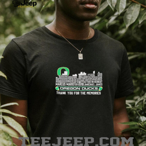Oregon Duck thank you for the memories players name shirt