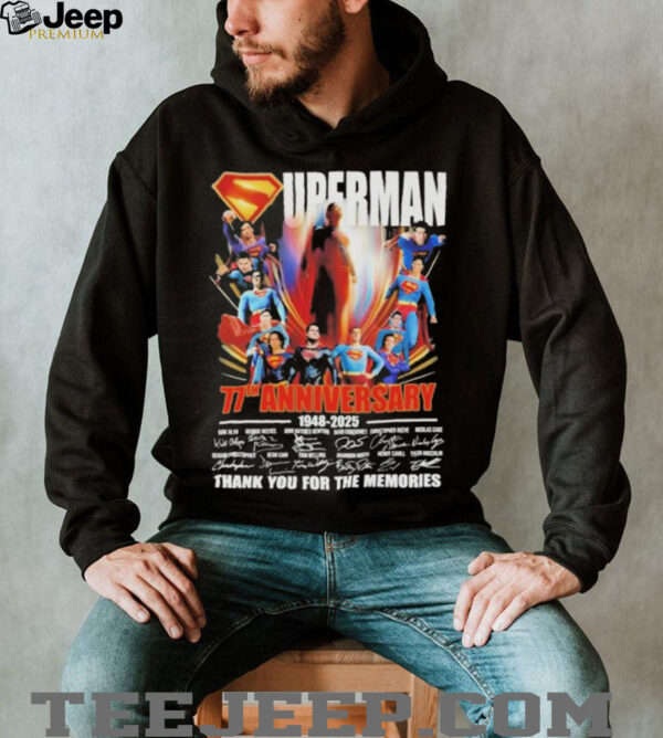 Original Superman 77th Anniversary 1948 2025 Thank You For The Memories Signatures  Shirt