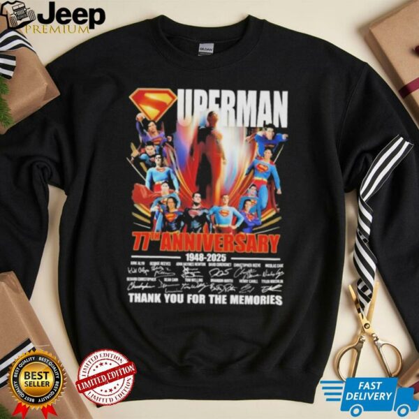 Original Superman 77th Anniversary 1948 2025 Thank You For The Memories Signatures  Shirt