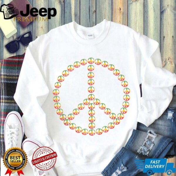 Peace Sign Hippie Retro 60s 70s Rasta Peace Lover Vintage Shirt