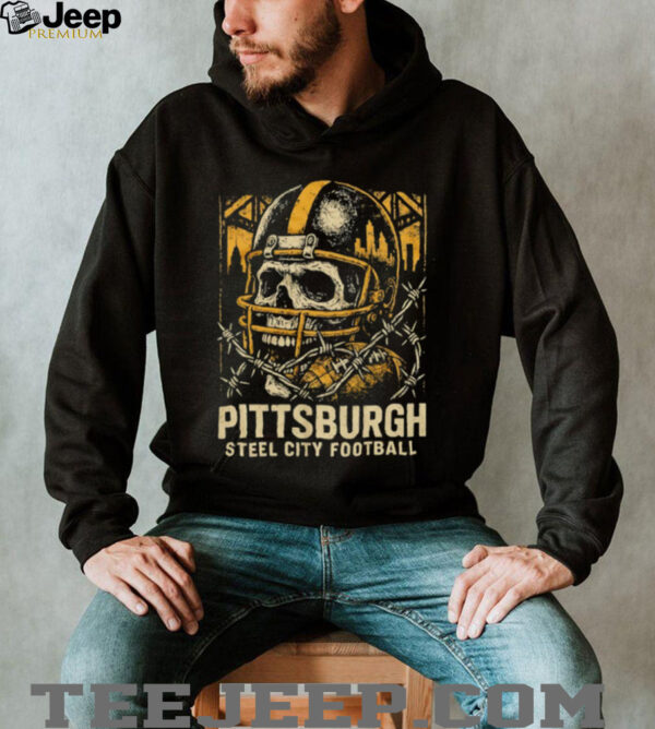 Pittsburgh Steel City Football skull crackin’ helmet Shirt