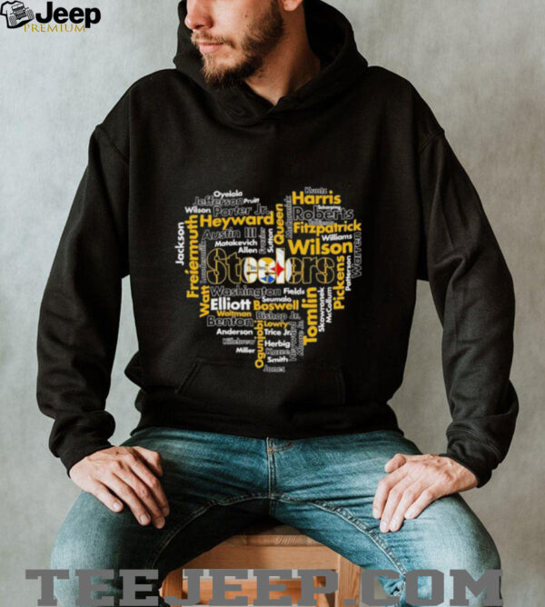Pittsburgh Steelers Players Names Heart Love T Shirt