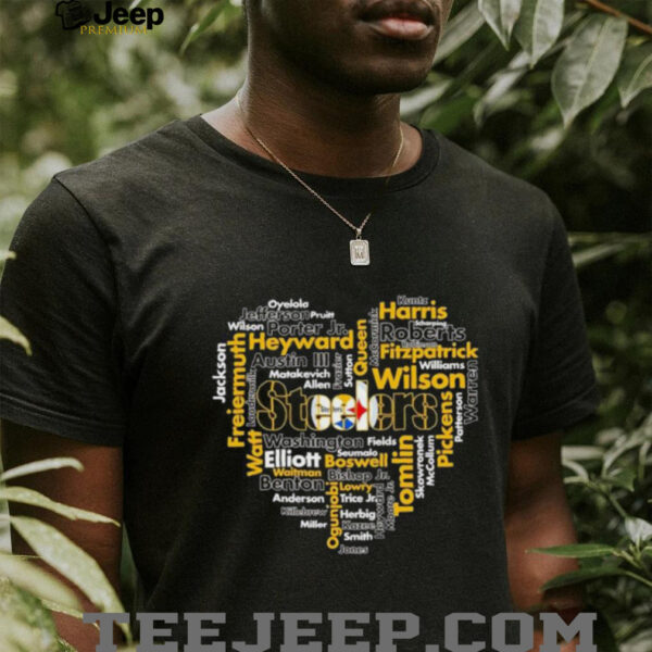 Pittsburgh Steelers Players Names Heart Love T Shirt