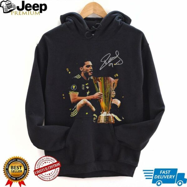 Raúl Jiménez holding Trophy Concacaf Gold Cup Mexico 2025 Champions signature shirt