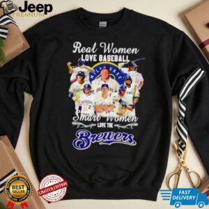 Real woman love baseball smart women love the Milwaukee Brewers shirt