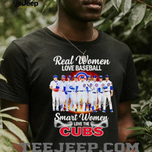 Real women love baseball smart women love the Chicago Cubs players signature shirt