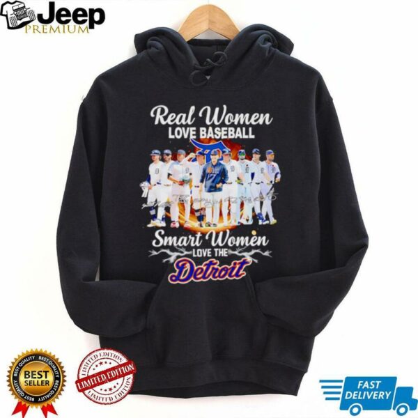 Real women love baseball smart women love the Detroit Tigers lightning players signature shirt