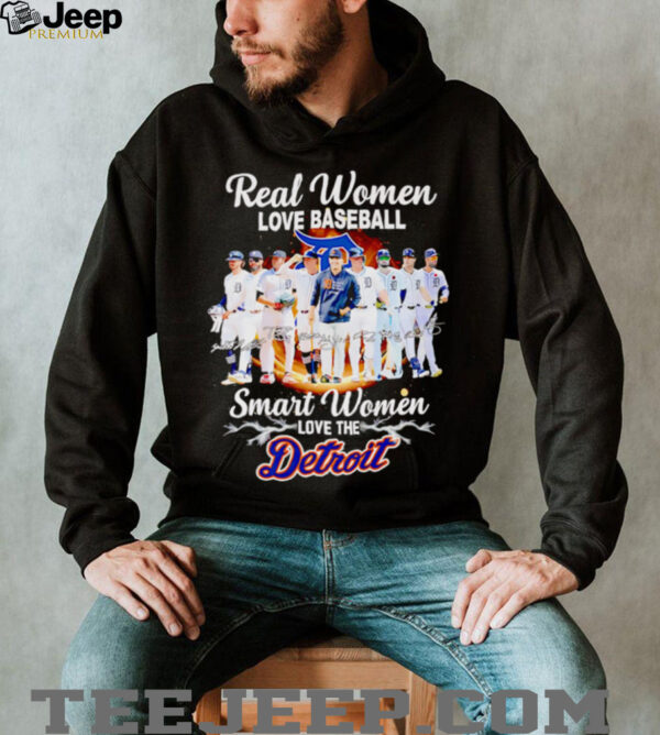 Real women love baseball smart women love the Detroit Tigers lightning players signature shirt
