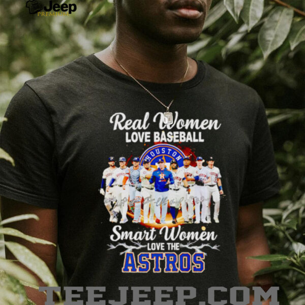 Real women love baseball smart women love the Houston Astros players signature shirt