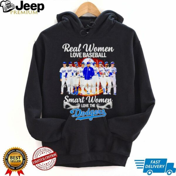 Real women love baseball smart women love the Los Angeles Dodgers players signature shirt