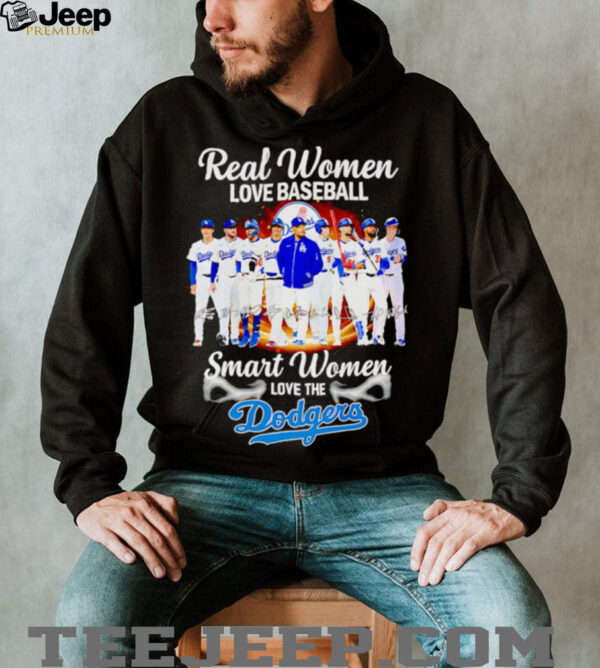 Real women love baseball smart women love the Los Angeles Dodgers players signature shirt