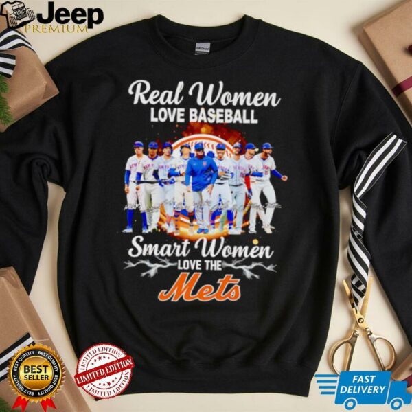 Real women love baseball smart women love the New York Mets players signature shirt