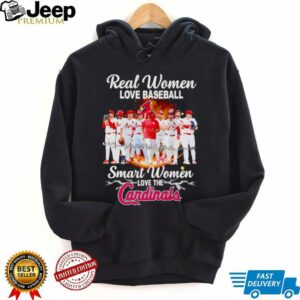Real women love baseball smart women love the St Louis Cardinals players signature shirt