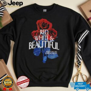 Red white and beautiful roses shirt