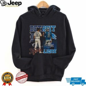 Riley Greene Detroit Tigers x Jared Goff Detroit Lions signature sports shirt