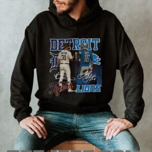 Riley Greene Detroit Tigers x Jared Goff Detroit Lions signature sports shirt