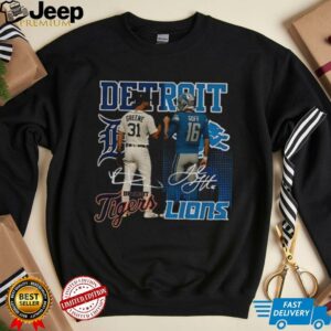 Riley Greene Detroit Tigers x Jared Goff Detroit Lions signature sports shirt