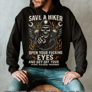 SAVE A BIKER Skull Motorcycle Attitude Shirt