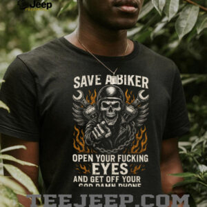 SAVE A BIKER Skull Motorcycle Attitude Shirt