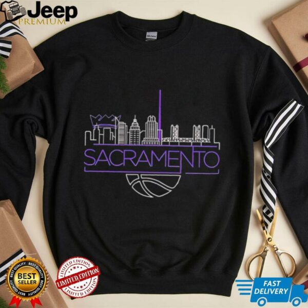 Sacramento Kings basketball NBA light the beam City skyline shirt